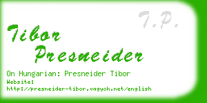 tibor presneider business card